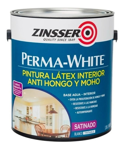 Pintura Latex Interior Perma White Satinado 1 Lt - Migliore