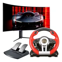 Comprar Volante Gamer Con Pedalera Noganet Gears Pc Consolas