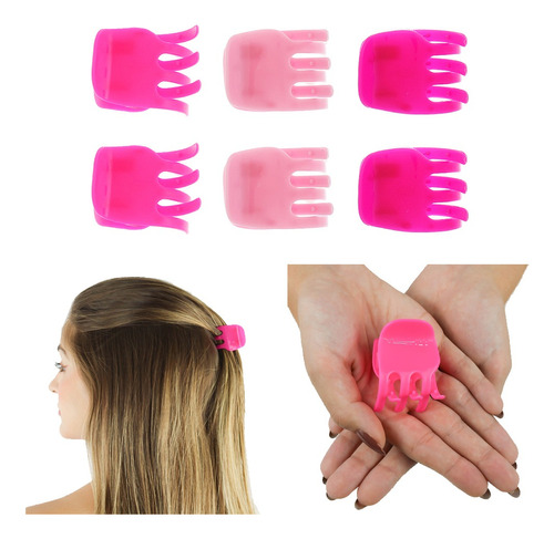 Kit 60 Peças Piranha Rosa Pequena P/ Cabelo Atacado Promoção