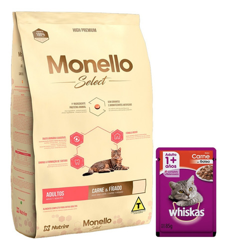 Alimento Monello Select Gato Adulto 7 Kg +