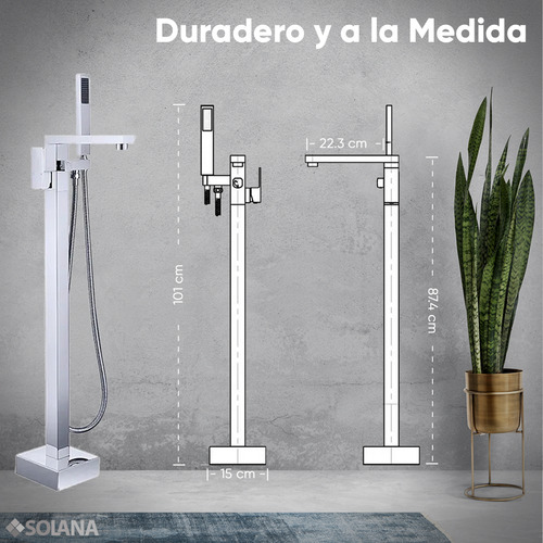 Kit Bañera Acrilico Slim 170x80x60 Cm + Grifo Independiente Color Blanco/Silver