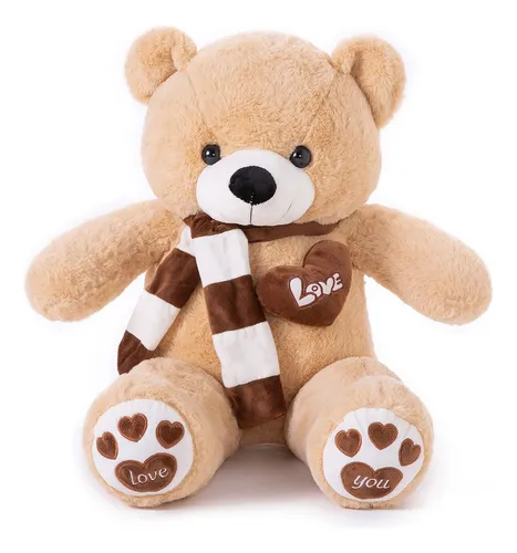 Oso De Peluche Yunnasi Grande Con Bufanda De 80 Cm, Barra Li