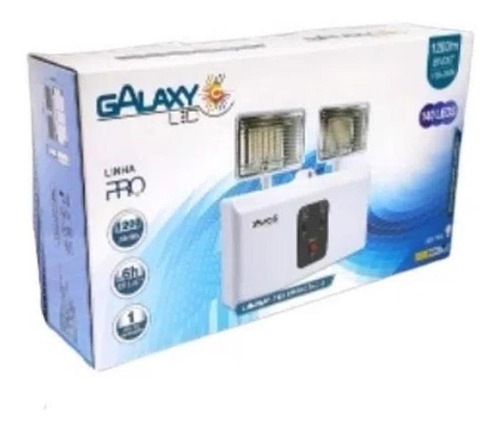 Luminária De Emergência 2 Faróis 10w X 6500k - Galaxy Cor Branco 100 a 240V