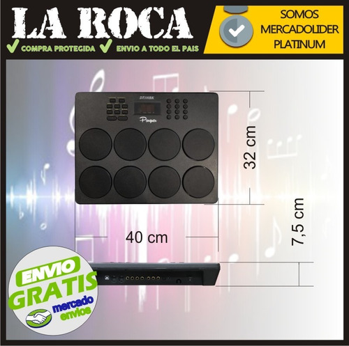 Bateria Electronica Parquer Dt100bk Usb 8 Pads Con Trafo