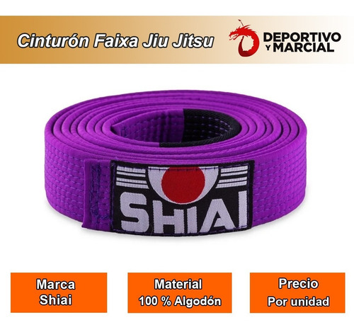 Imagen 2 de 8 de Cinturon Faixa Jiu Jitsu Shiai Tokaido Brazilian Kimono Bjj