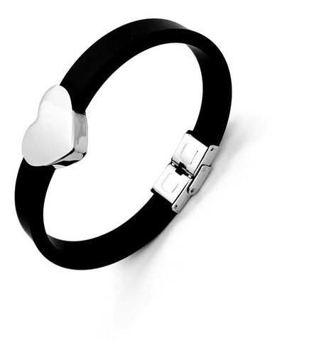 Imagen 5 de 10 de Pulsera Acero Corazón Grabado Láser Personalizado 1108