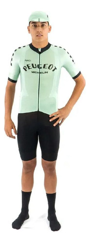 Jersey Ciclismo M/c Safetti Slim Peugeot Hombre Mint