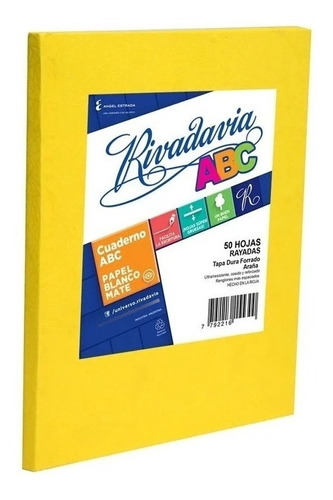 Cuaderno Rivadavia Abc Tapa Dura X50 Hojas Rayadas Amarillo
