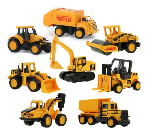 Kit De Camiones De Construcción De Juguete Para Niños 8 Uds.