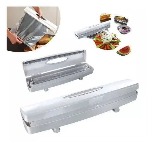 Porta Rollo Film Dispenser Rollo Cocina Con Corte Aluminio