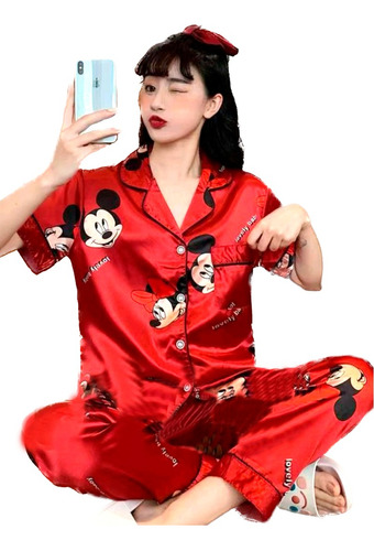 Pijama Para Mujer De Satín / Cómoda Para Dormir / Mickey  