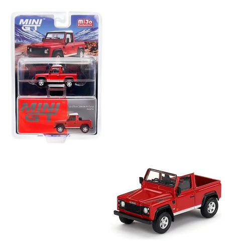 Mini Gt Land Rover Defender 90 Pickup Masai Red #323 1/64 Color Rojo