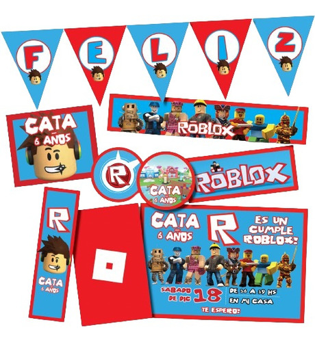 Kit Imprimible Personalizado Roblox Candy Deco Invitacion