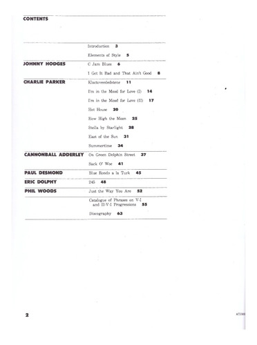 Solos For Jazz Alto Sax: Classic Jazz Solos As Played By.