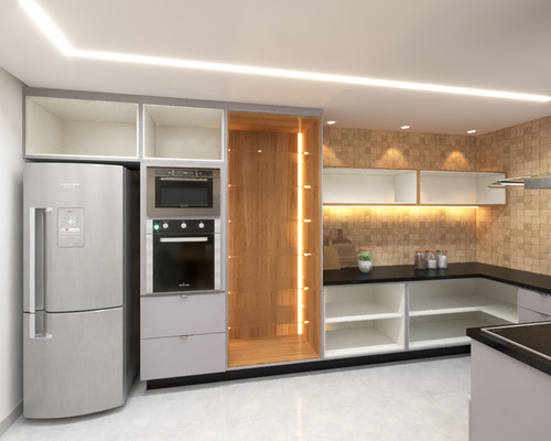 Projeto 3d Cozinha Design De Interiores + Detalhamento