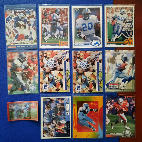 Tarjetas Barry Sanders Detroit Lions Set De 12 Cards