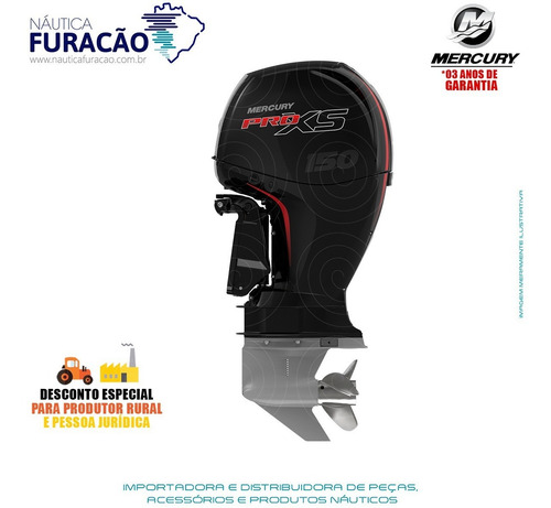 Motor De Popa Mercury 4 Tempos 150hp L 3.0l Efi Pro Xs