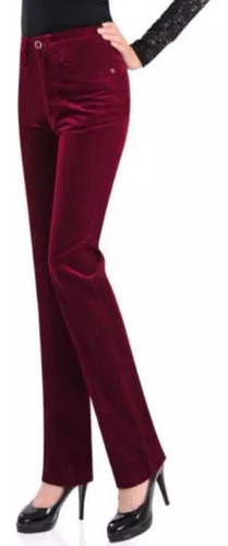 Imagen 2 de 5 de Pantalón Cotelé Recto Tiro Alto Semielasticado Talla 44 / Xl