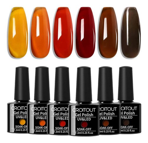 Esmalte De Uñas Jelly Gel Colores De Otoño, Juego De Esmalte