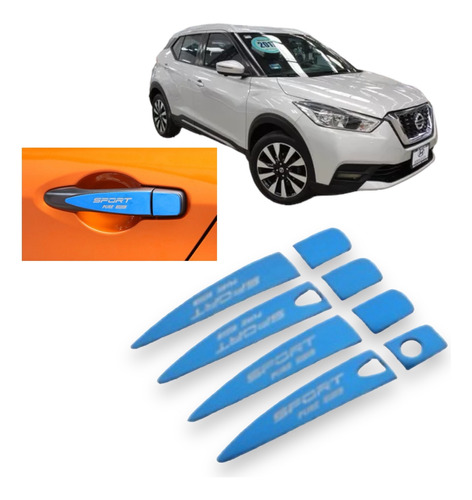 Cubre Manijas Metalicas Azul Nissan Kicks 2017 A 2023