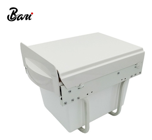 Papelera Extraible Con Freno Blanca 15l Marca Bari
