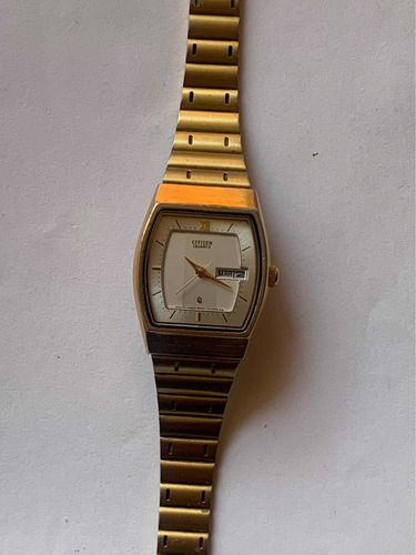Reloj Citizen Unisex Dorado Vintage Doble Fechador Original