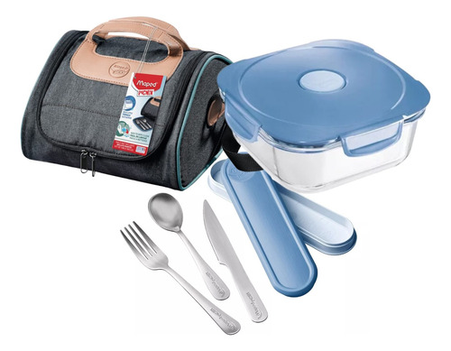 Set Maped Lunchera Térmica + Porta Alimentos + Cubiertos