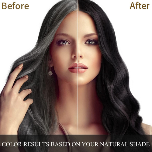 Ivnil Meidu Black Hair Dye Shampoo 3 En 1 Para Cobertura De