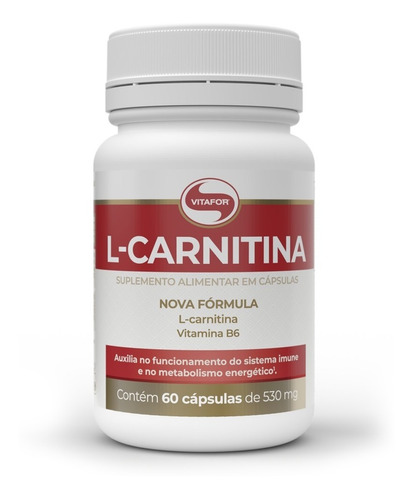 L-carnitina Vitafor 60 Cápsulas (2,0g Por Porção) - Original
