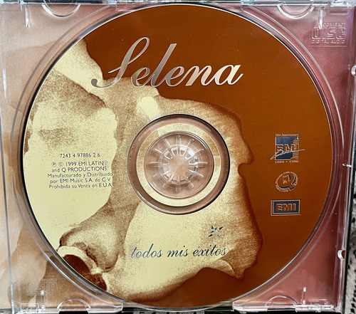 Disco Cd Original Selena / Todos Mis Éxitos. Nacional. 1999 Vintage 1a Ed. (Usado)