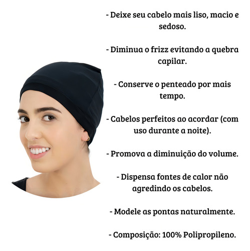 Gorra Nero con barra antiencrespamiento Alisa, color negro y rojo, Kit 2