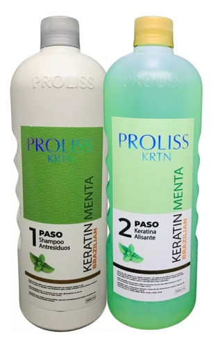 Kit Keratina Alisado Menta Brazilian Proliss 2 Pasos 