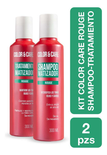 Kit Shampoo Matizador Rojo Sin Sal + Tratamiento Keratina