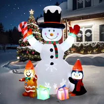 Comprar Muñeco Inflable Navideño De 1,8 Metros Con Luces Led Colorid