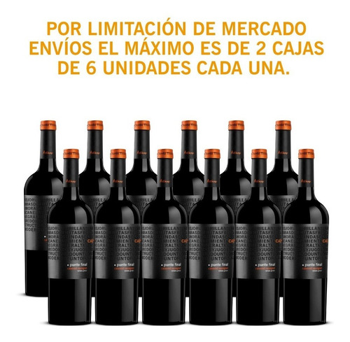 Imagen 6 de 9 de Vino Punto Final Cabernet Sauvignon 6 Botellas