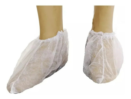 100 Unid Sapatilha Botinha Propé Branco Descartável Elástico
