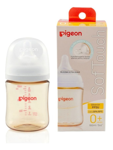 Mamadera Pigeon 3rd Gen Softouch Boca Ancha Ppsu 160ml