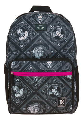 Mochila Escolar Grande Chenson Disney Villanas Portalaptop Vi65639-3 Badan Color Negro