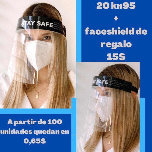 20 Kn95 Blancas + Faceshield