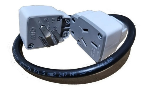 Cable Adaptador Macho 10a/hembra 20a X2mt 3x2,50 *reforzado*