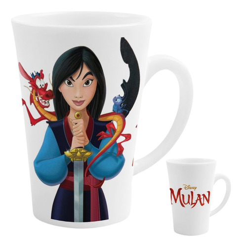 Taza Cónica Mulan Mushu Disney Princesa Personalizada 