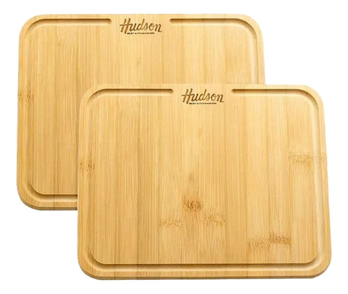 Pack Platos X2 Asado Rectangular Madera 21x26cm Bp01 Hudson