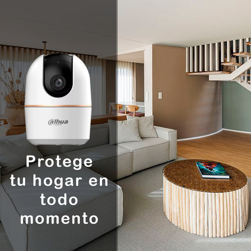 Camara Wifi Dahua De 3mp Interiores Autotracking Hero-k31h Audio Bidireccional Detección De Humanos Y Mascotas Por Ia Panorámica De 0° A 355° Con Memoria Microsd De 32gb