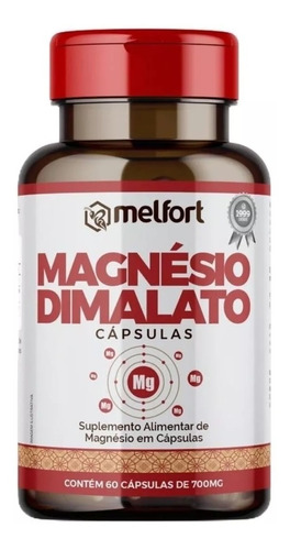 Suplemento Magnésio Dimalato 700mg Puro Original 60 Cáps