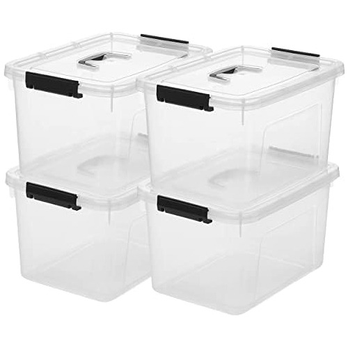 Clear Storage Latch Box 16 Quart, Plastic Box/bin With ...