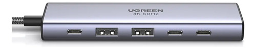 Hub Ugreen 6 Em 1 Usb-c P/ 1 Hdmi, 2 Usb A, 3 Usb C 4k 10gbp