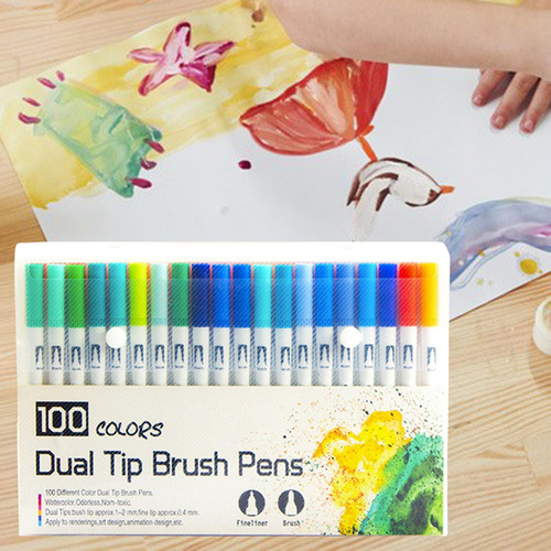 100 Rotuladores De Doble Punta, Rotuladores De Colores Para