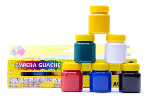 Tempera Escolar Acrilex 6 Colores Surtidos X15ml
