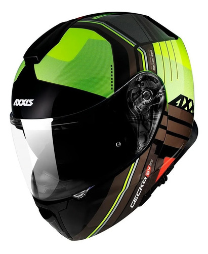Imagen 2 de 7 de Casco Moto Rebatible Axxis Gecko Epic B3 Amarillo Brillo