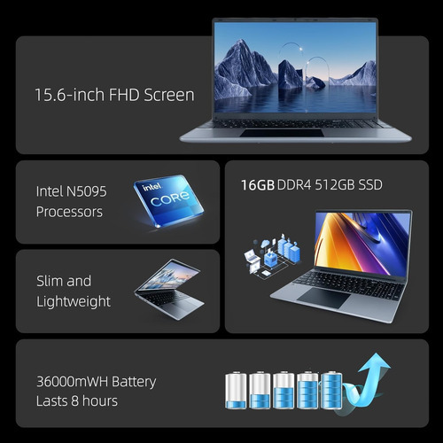 Laptop 2 En 1 Celeron N5095 16gb Ram 512gb Ssd 15.6in